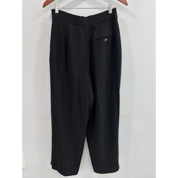 Liz Claiborne Black Lined Dress Pants Size 10 High Rise Pleated Trousers Career - Picture 3 of 12